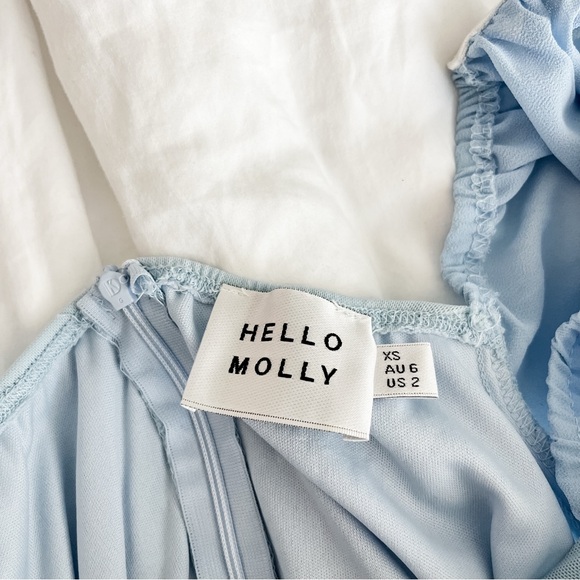 Hello Molly Blue Ribbed Ruched Bodycon Dress - Picture 3 of 4